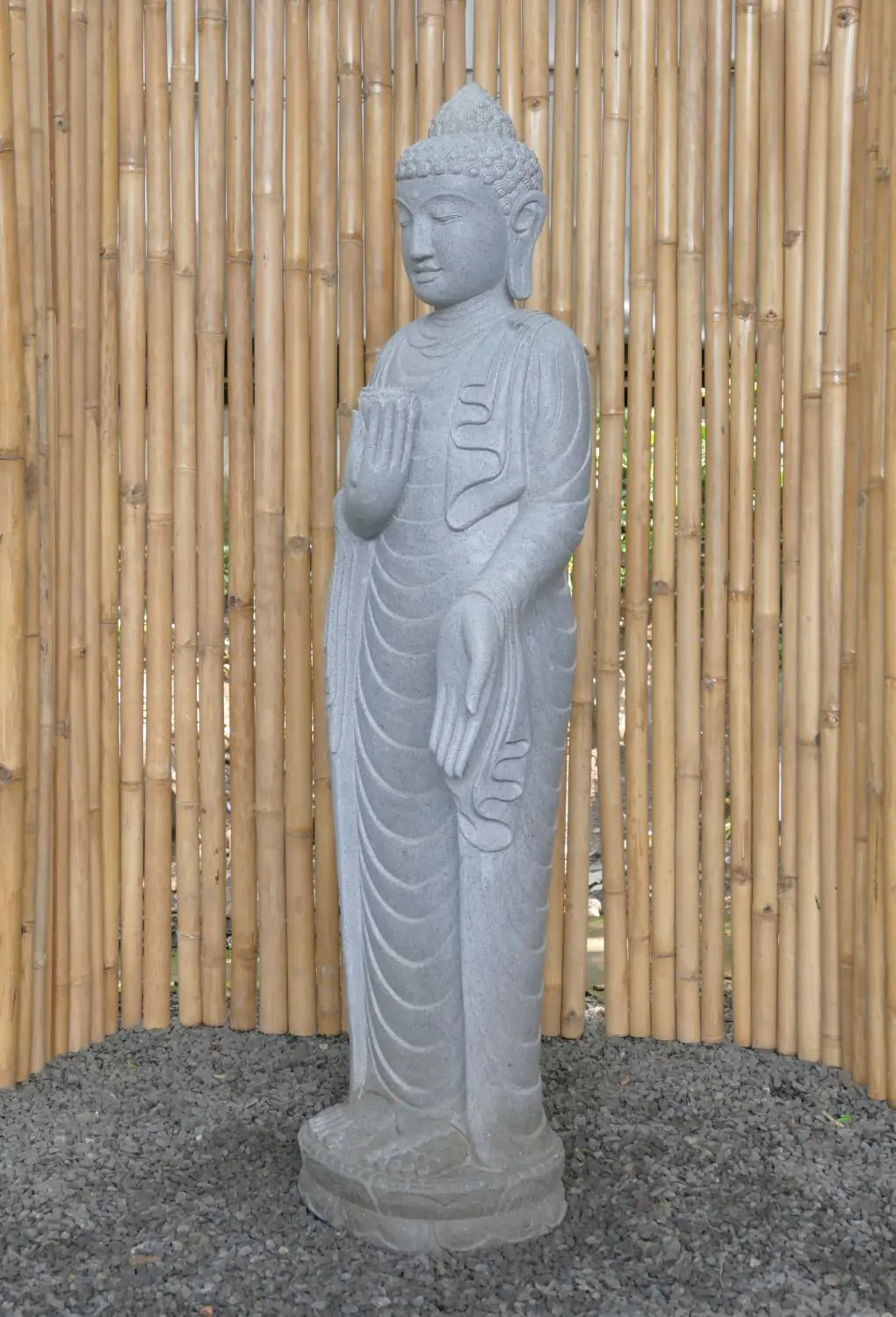  Product image 2 of the product “Standing Buddha with Lotus Flower, ca. 151 cm H ”